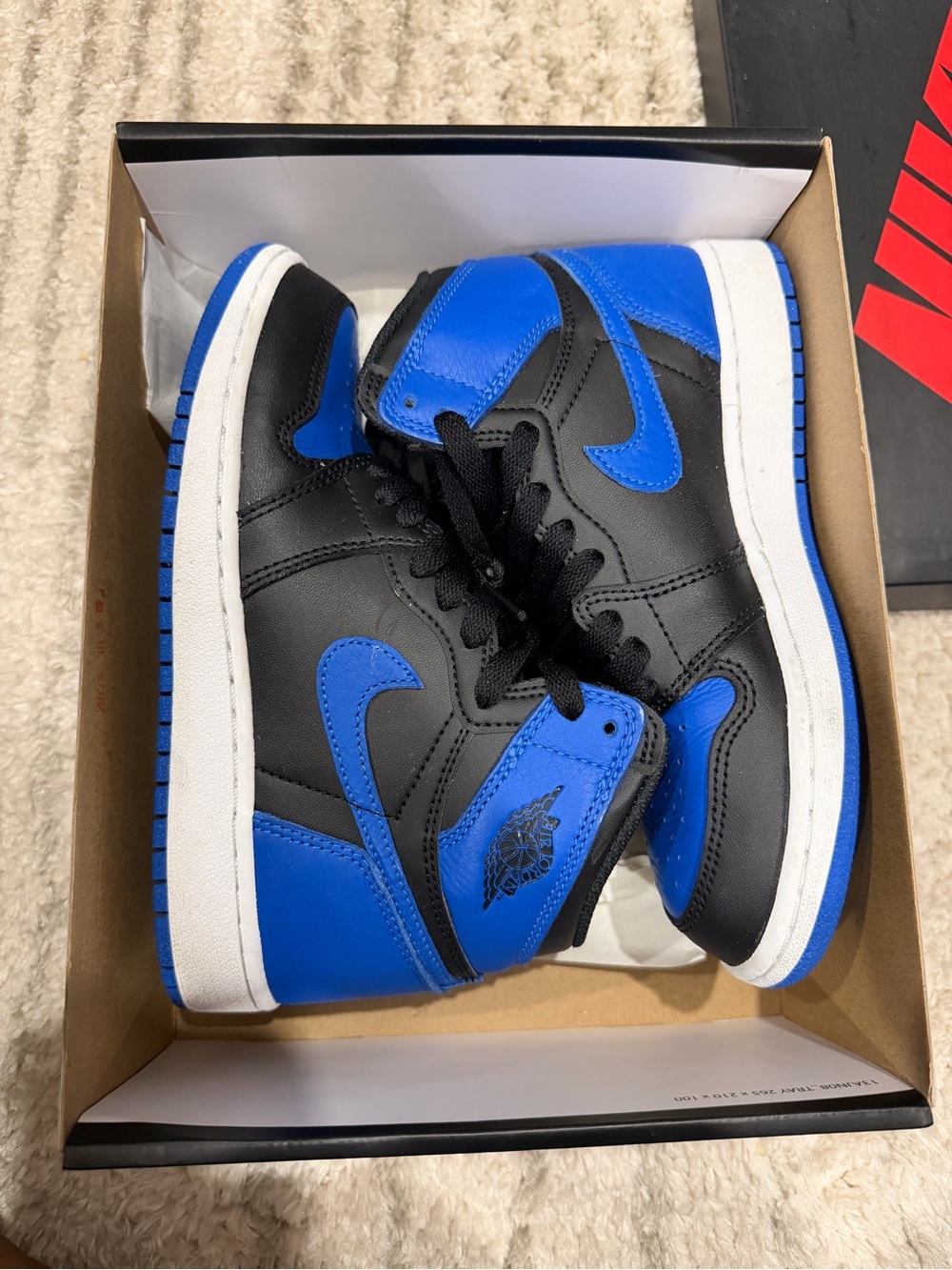Air Jordan 1 Retro High OG Royal Blue - Black / Royal Blue Kids 4